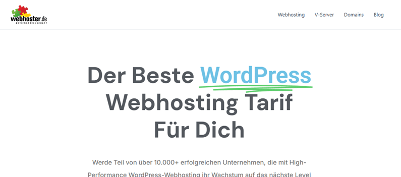 Webhoster.de AG Homepage